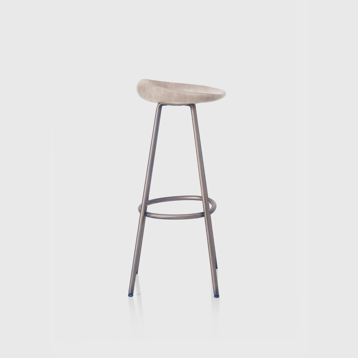 Pebble Bar Stool, Raw Oak & Bronze