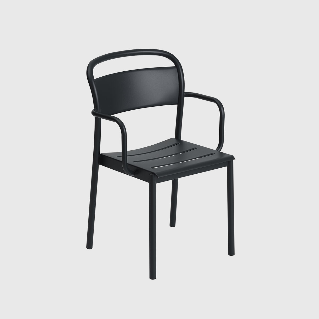 Linear Steel Armchair, Black