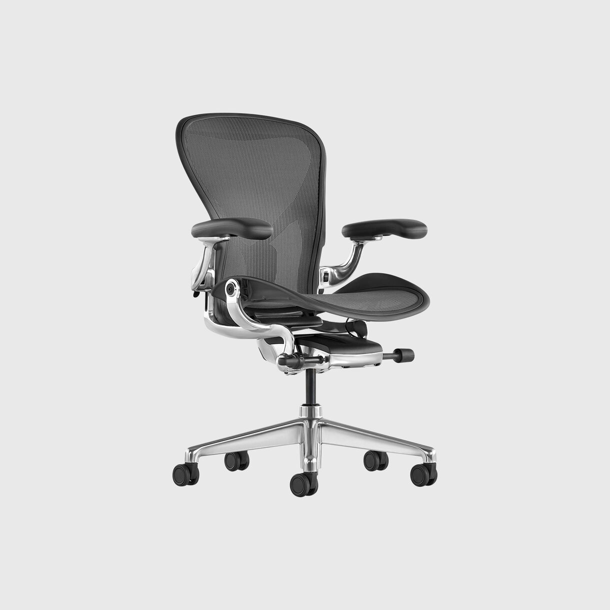 Aeron Chair, Size B, Graphite, Polished Aluminium