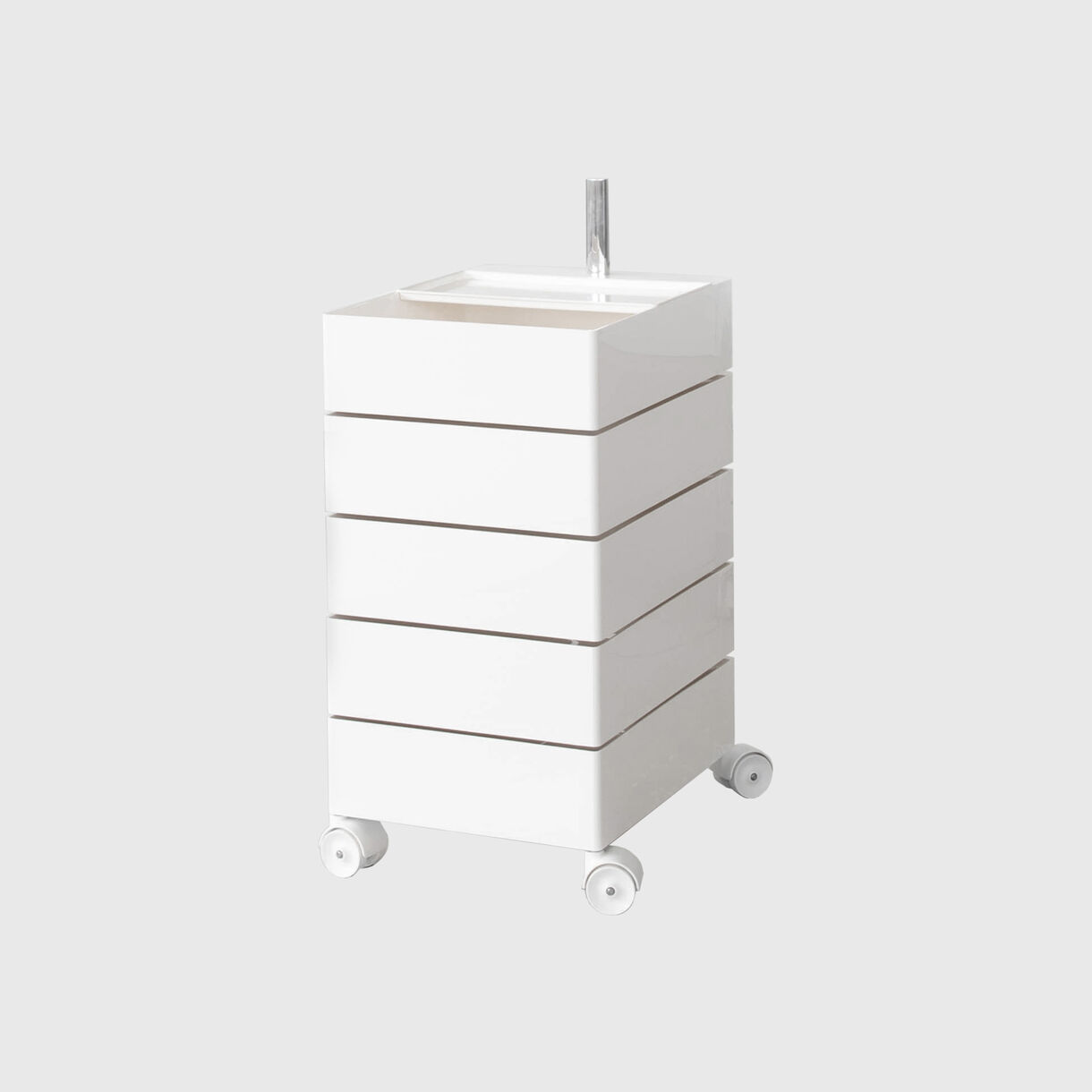 360 5 Drawer Container, White