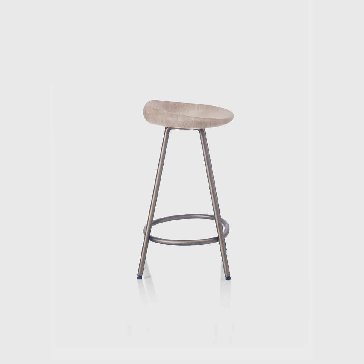 Pebble Counter Stool, Raw Oak & Bronze