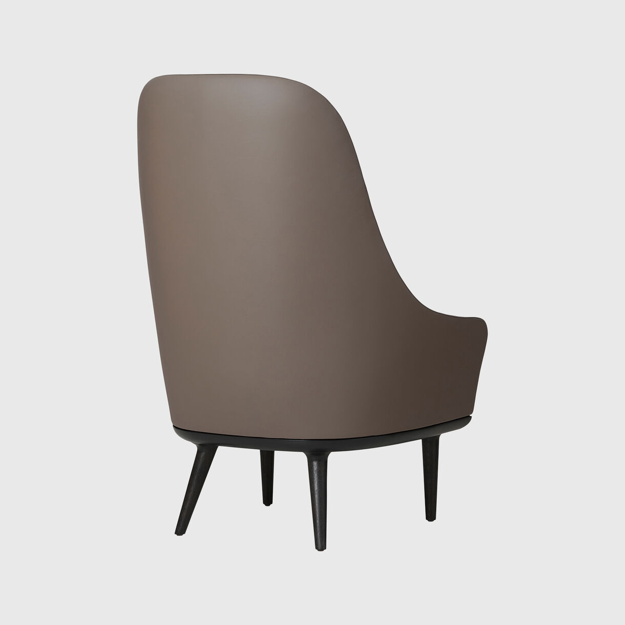 Lunar High Back Chair, Onyx Oak, Bellagio Leather - Quartz 5070
