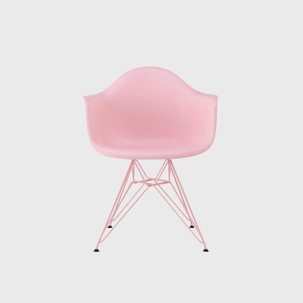 Eames Moulded Plastic Armchair, Wire Base, Powder Pink