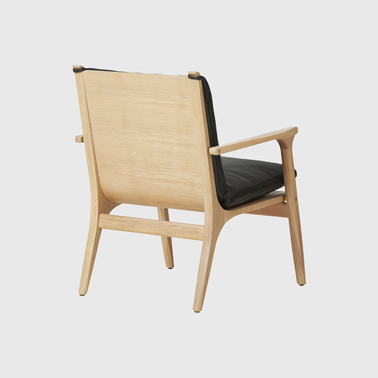 Rén Lounge Chair, Small, Oak & Black Leather