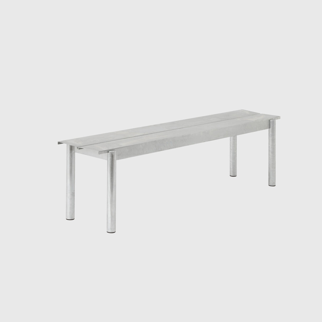 Linear Steel Bench, Long, Warm Galvanized