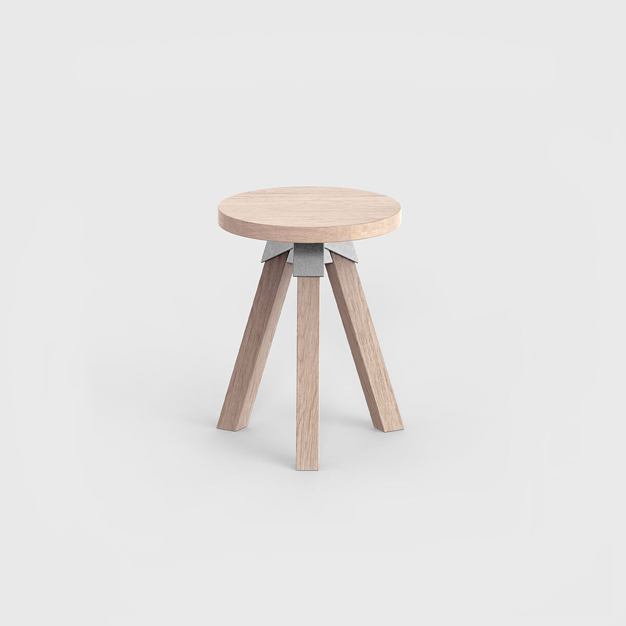 A-Joint Stool, Low, Ash & Aluminium