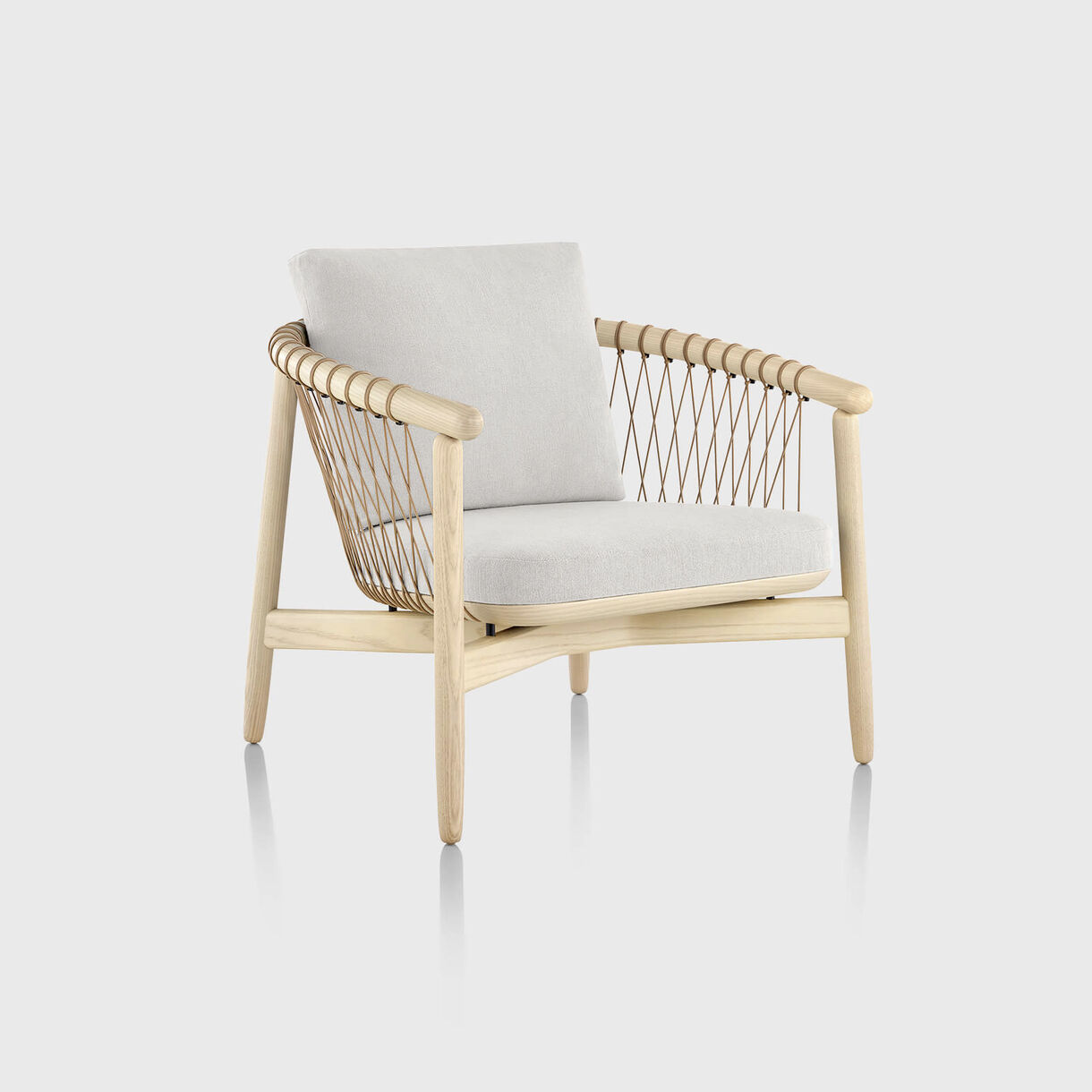 Crosshatch Lounge Chair, White Ash, Capri Stone, Cream Cord