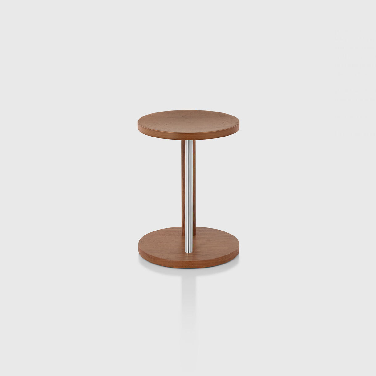 Spot Low Stool, Walnut & Chrome