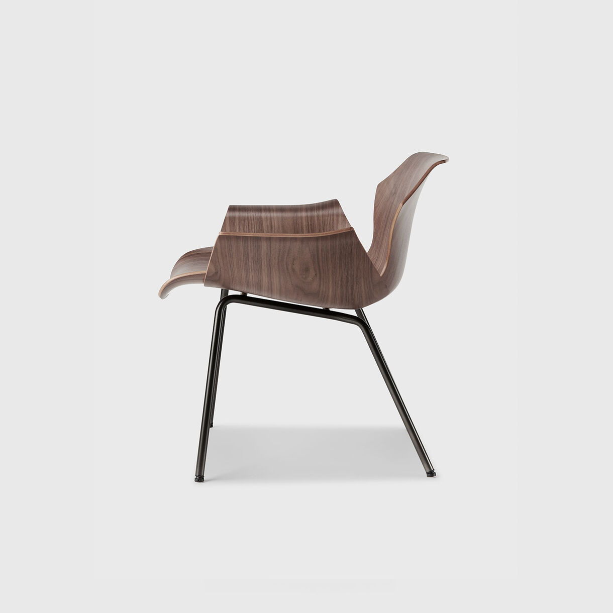 Petal Metal Base Lounge Armchair, Raw Oak