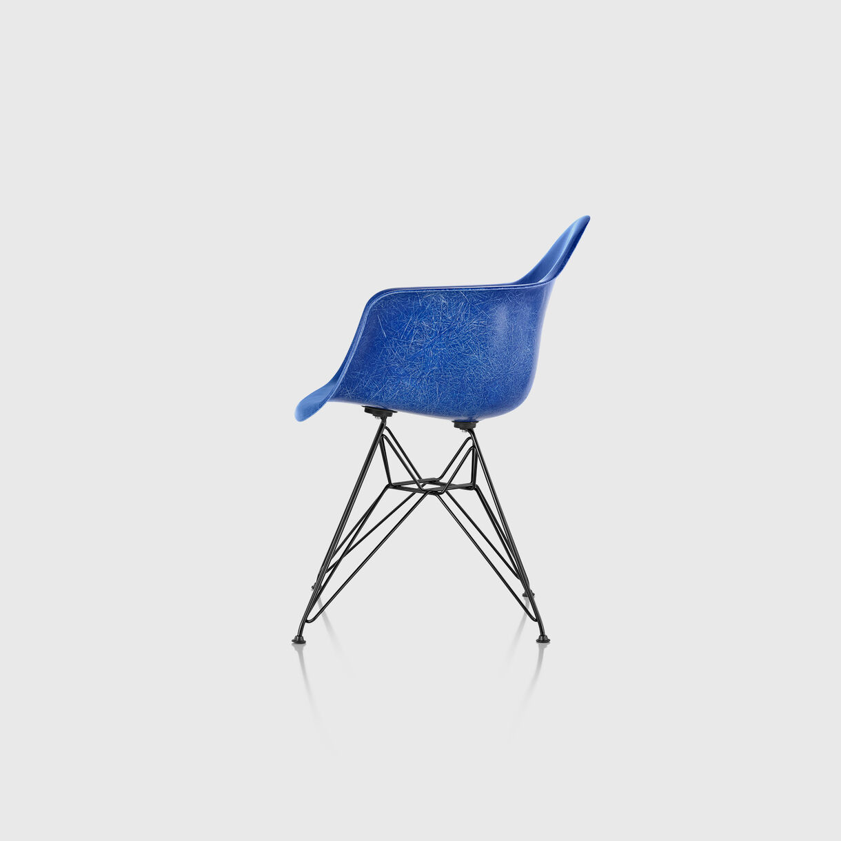 Eames Moulded Fibreglass Armchair, Ultramarine Blue & Black
