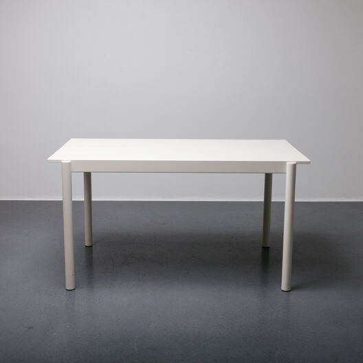 Linear Steel Table, Small, White