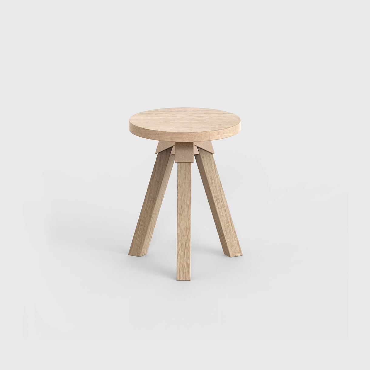 A-Joint Stool, Low, Oak & Bronze