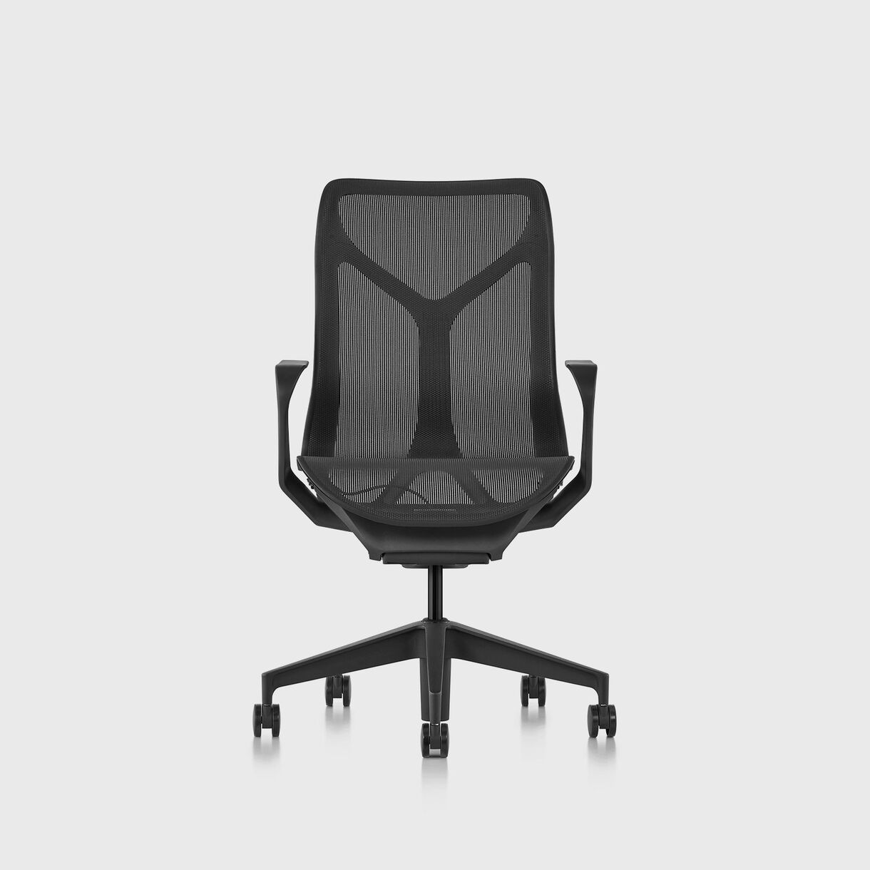 Cosm Chair, Graphite - Mid Back - Fixed Arms