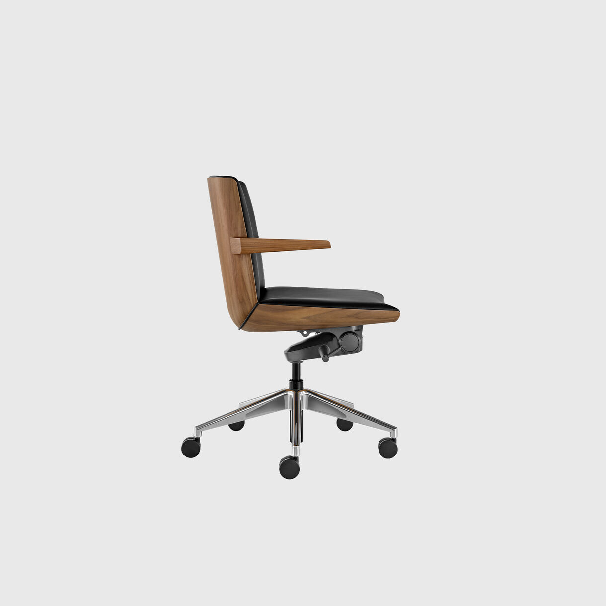 Clamshell Low Back Chair, Walnut