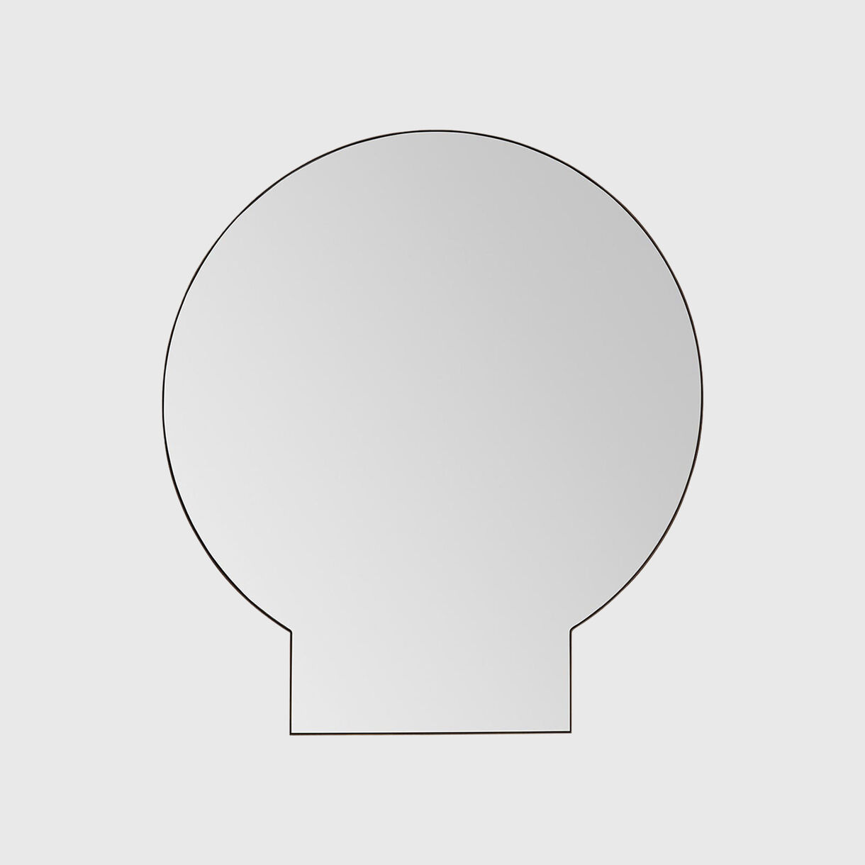 Moongate Mirror, Circle, Clear Walnut
