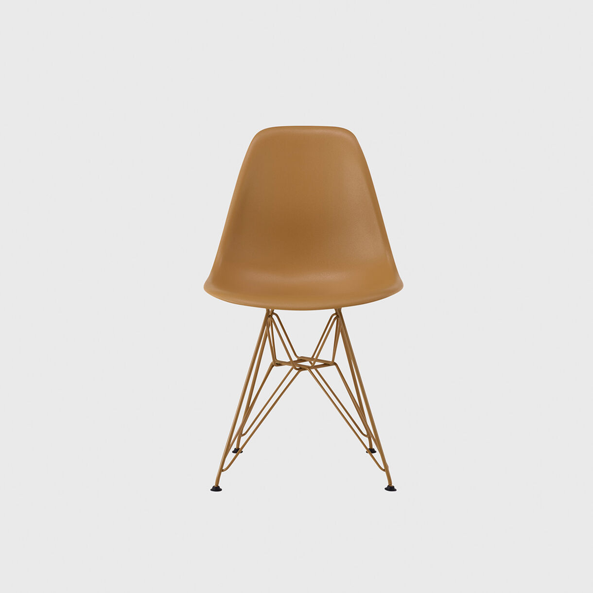 HM x Hay Eames Moulded Plastic Side Chair, Wire Base, Toffee