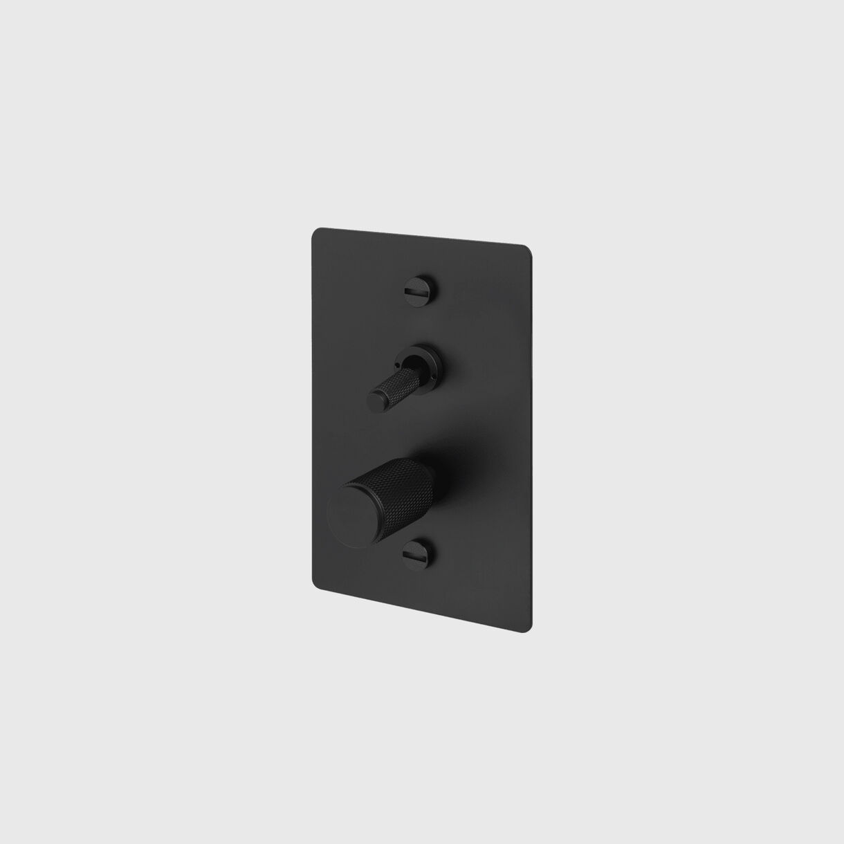 2G Toggle & Dimmer Switch, Vertical, Cross, Black