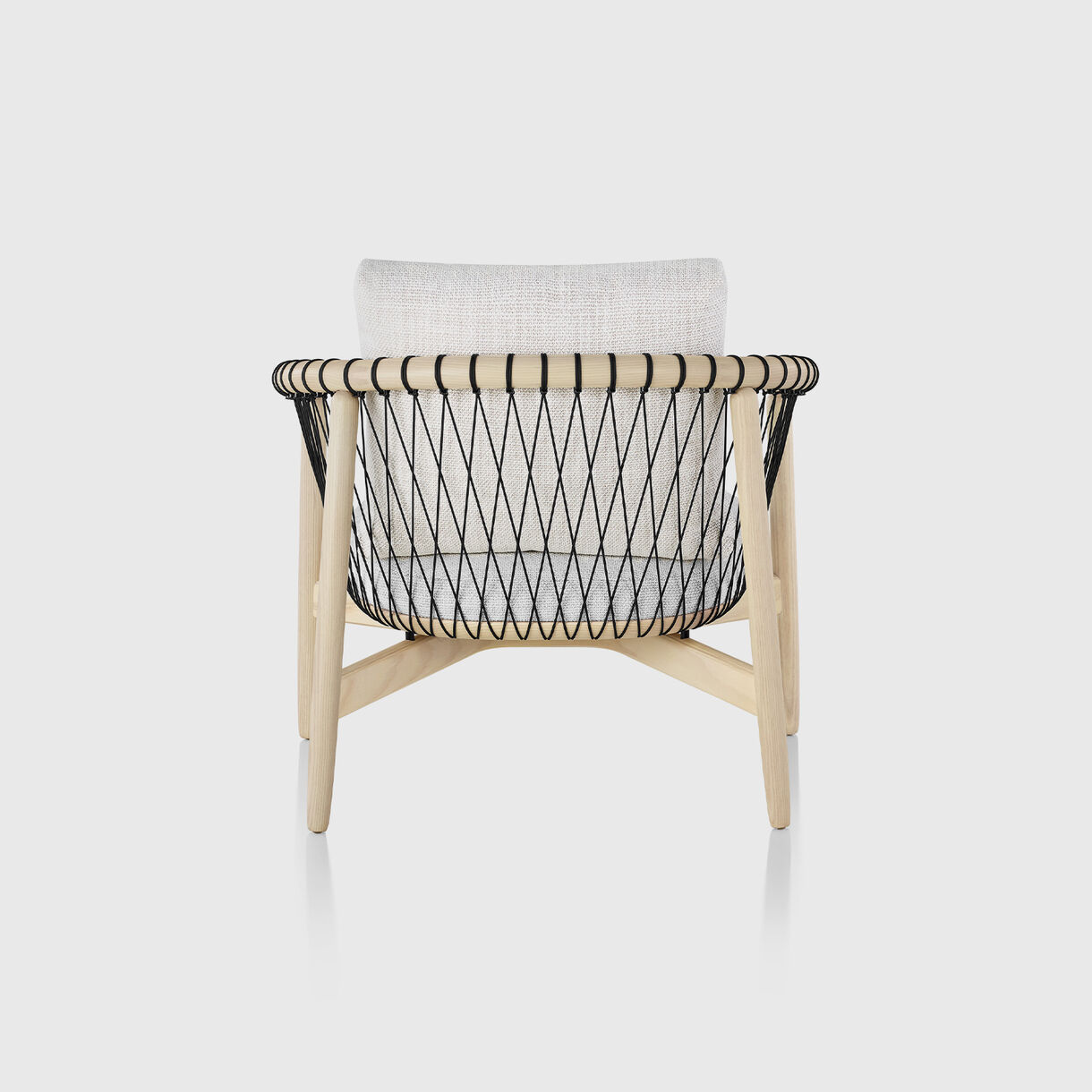 Crosshatch Lounge Chair, White Ash & Stone Capri