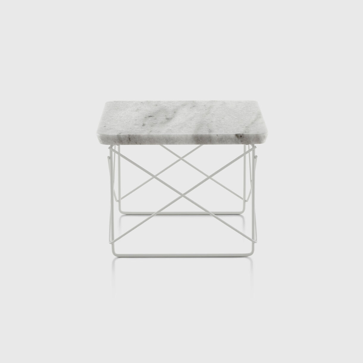 Eames Wire Base Low Table, Georgia Grey Marble & White