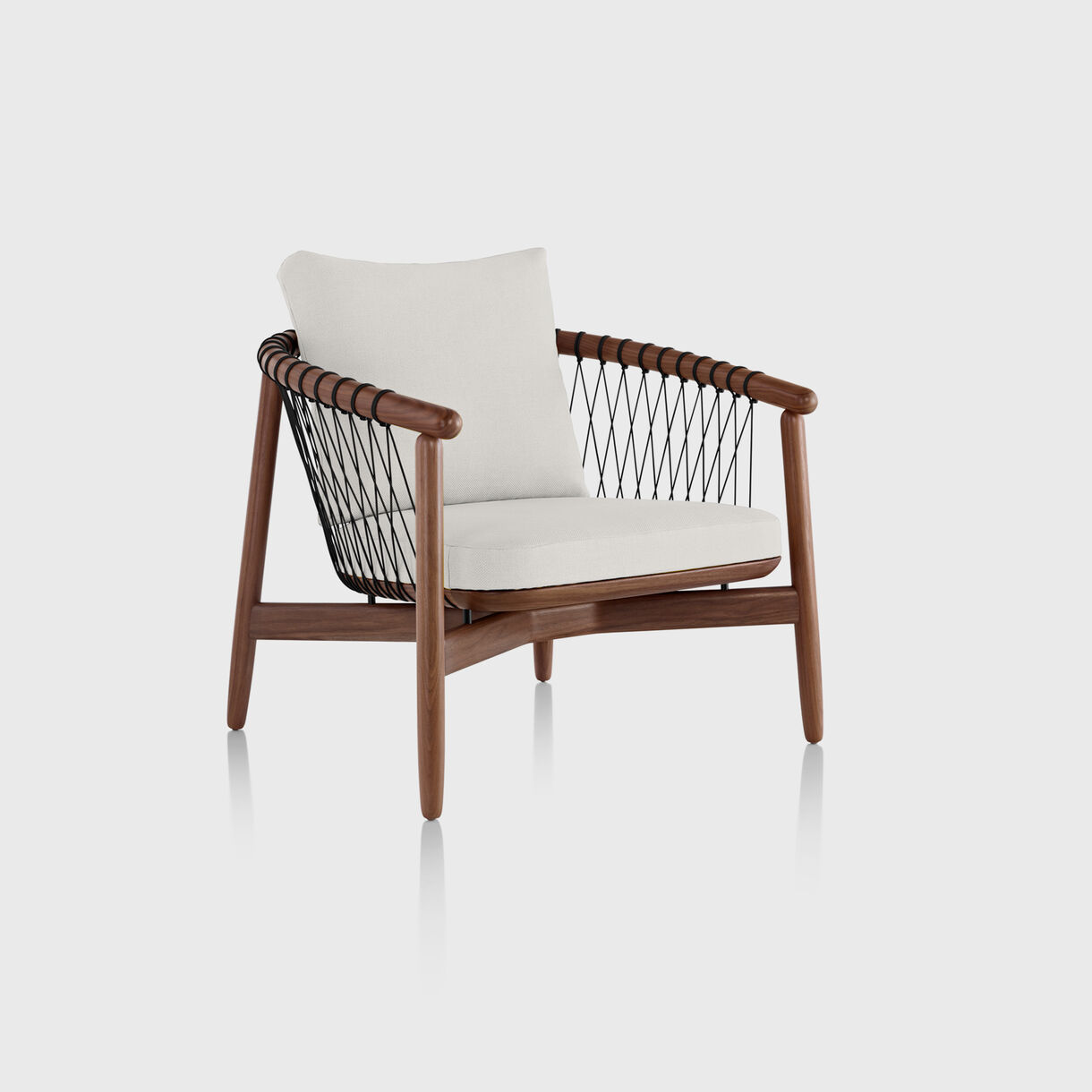 Crosshatch Lounge Chair, Walnut & Snow Capri