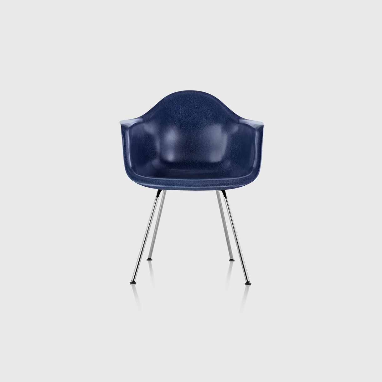 Eames Moulded Fibreglass Armchair, 4-Leg Base, Navy Blue