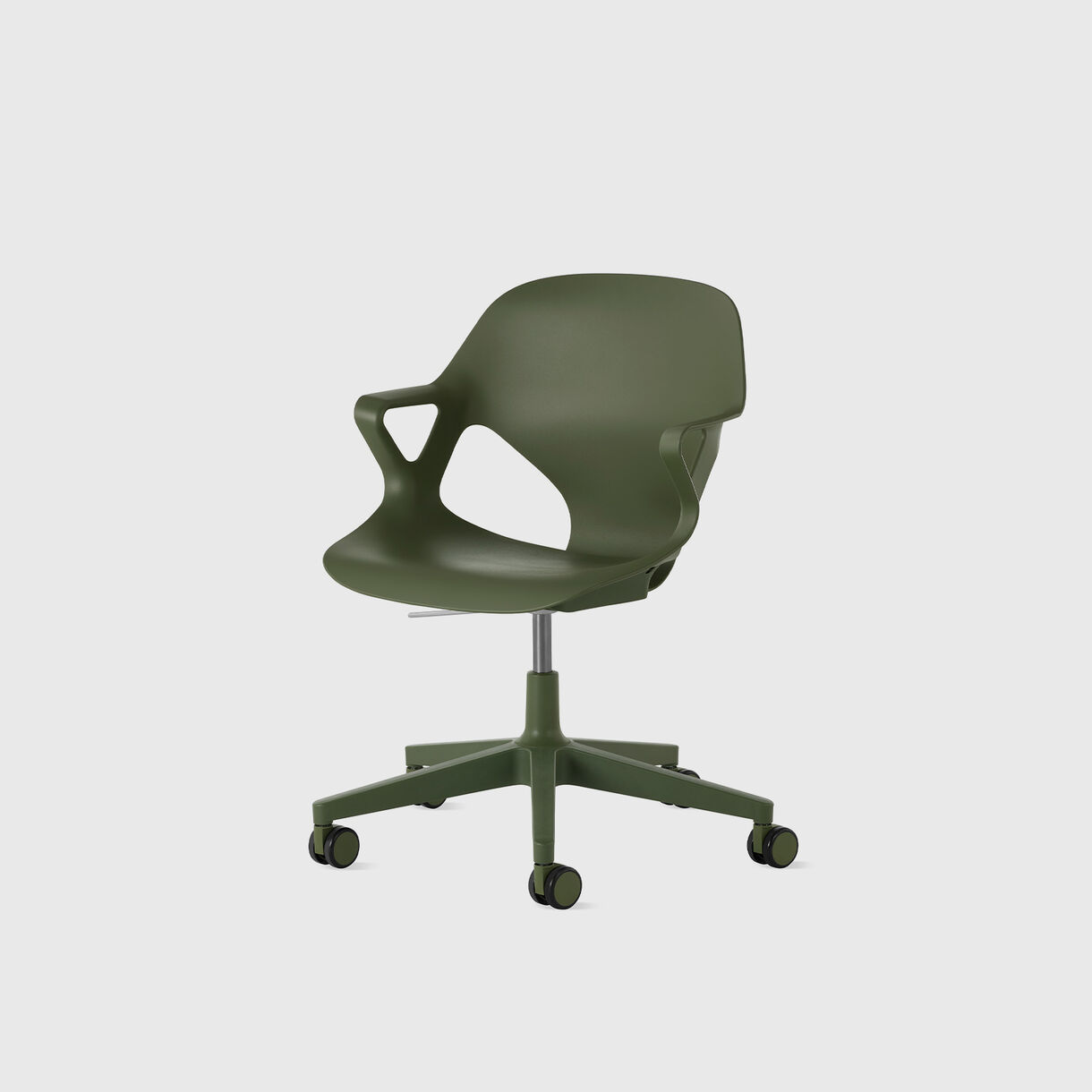 Zeph Multipurpose Chair, Fixed Arms, Olive