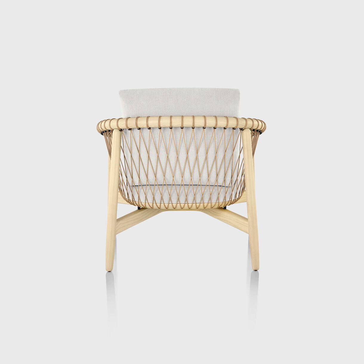 Crosshatch Lounge Chair, White Ash, Capri Stone, Cream Cord