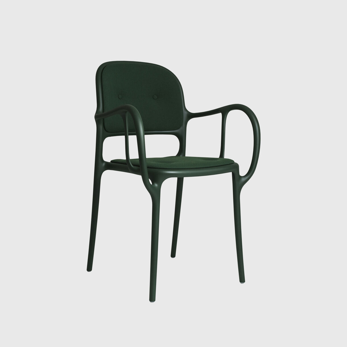 Mila Cushion Chair, Dark Green