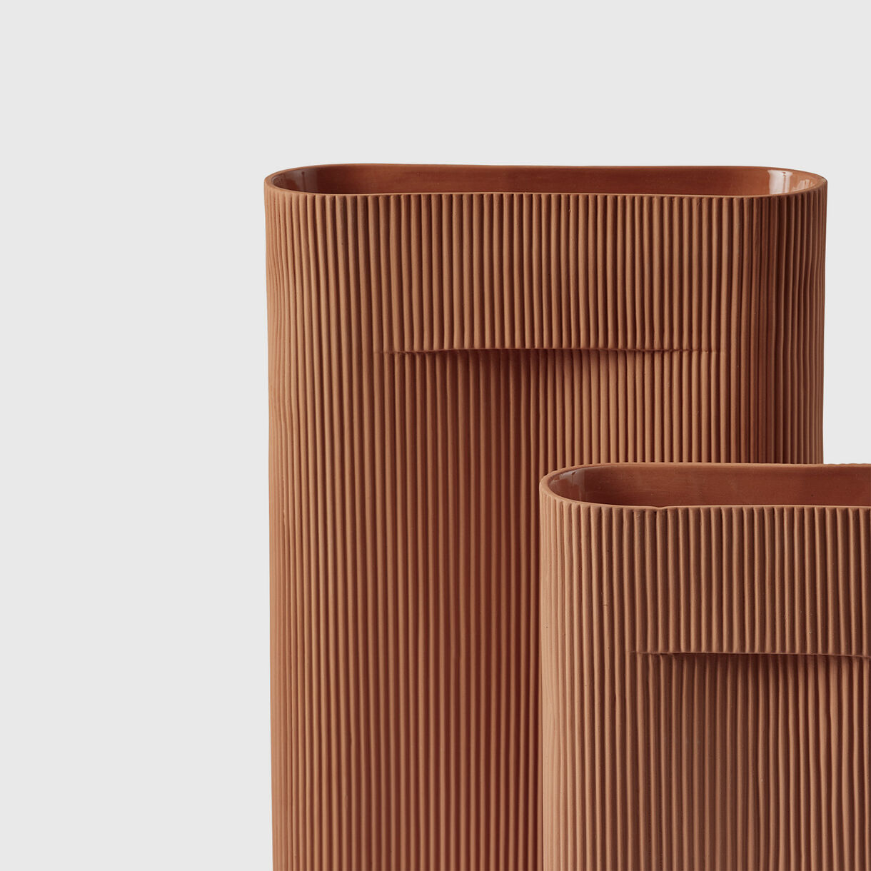 Ridge Vases, Terracotta