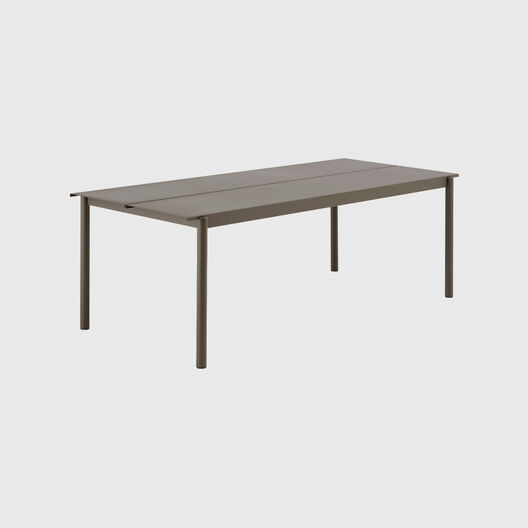 Linear Steel 8 Seat Table, Taupe