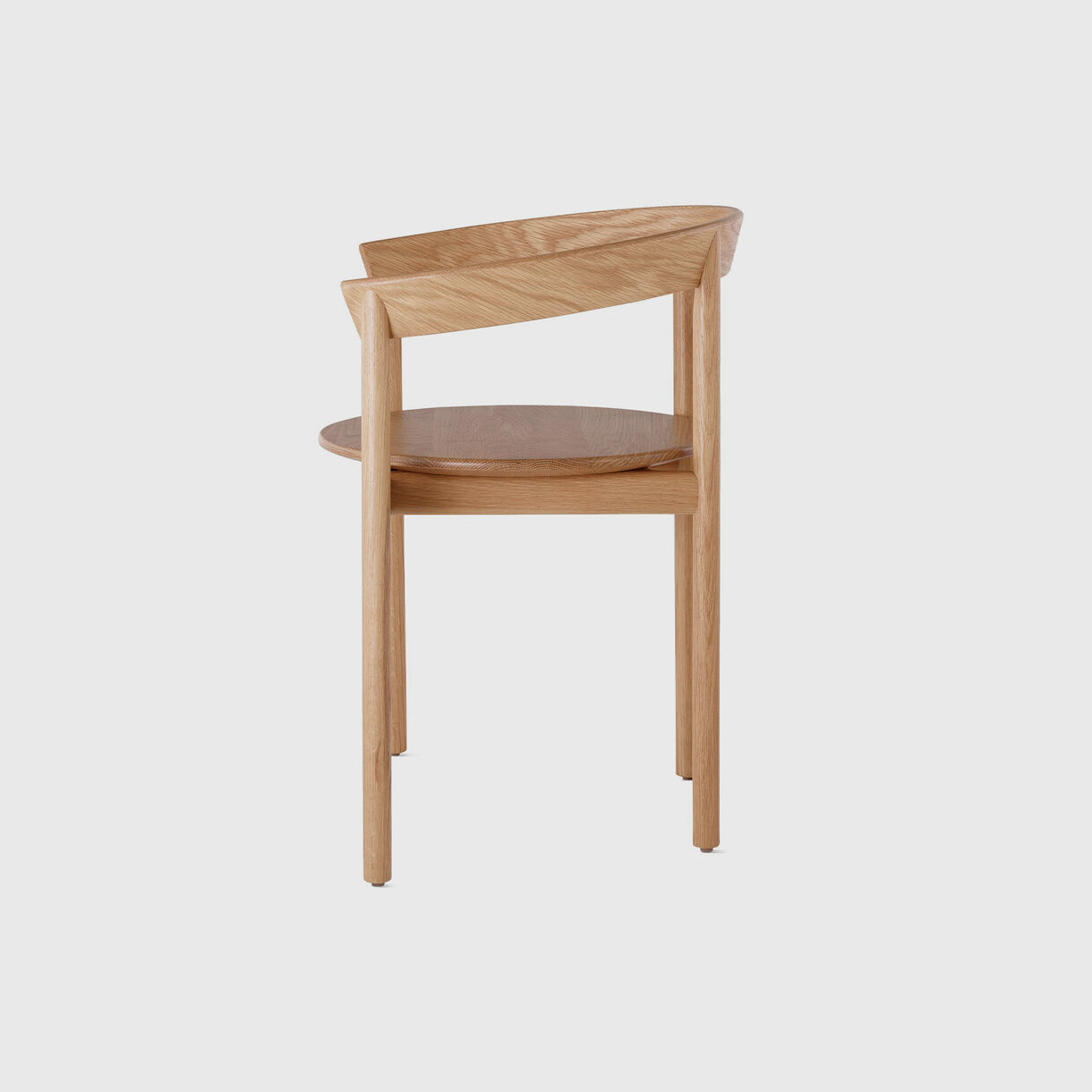Comma Chair with Arms, White Oak