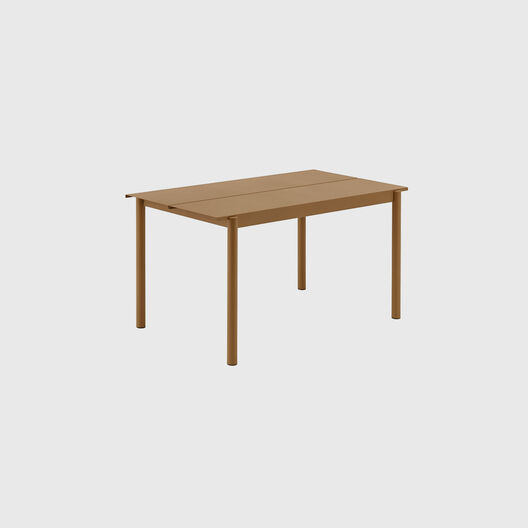 Linear Steel 4&ndash;6 Seat Table, Burnt Orange