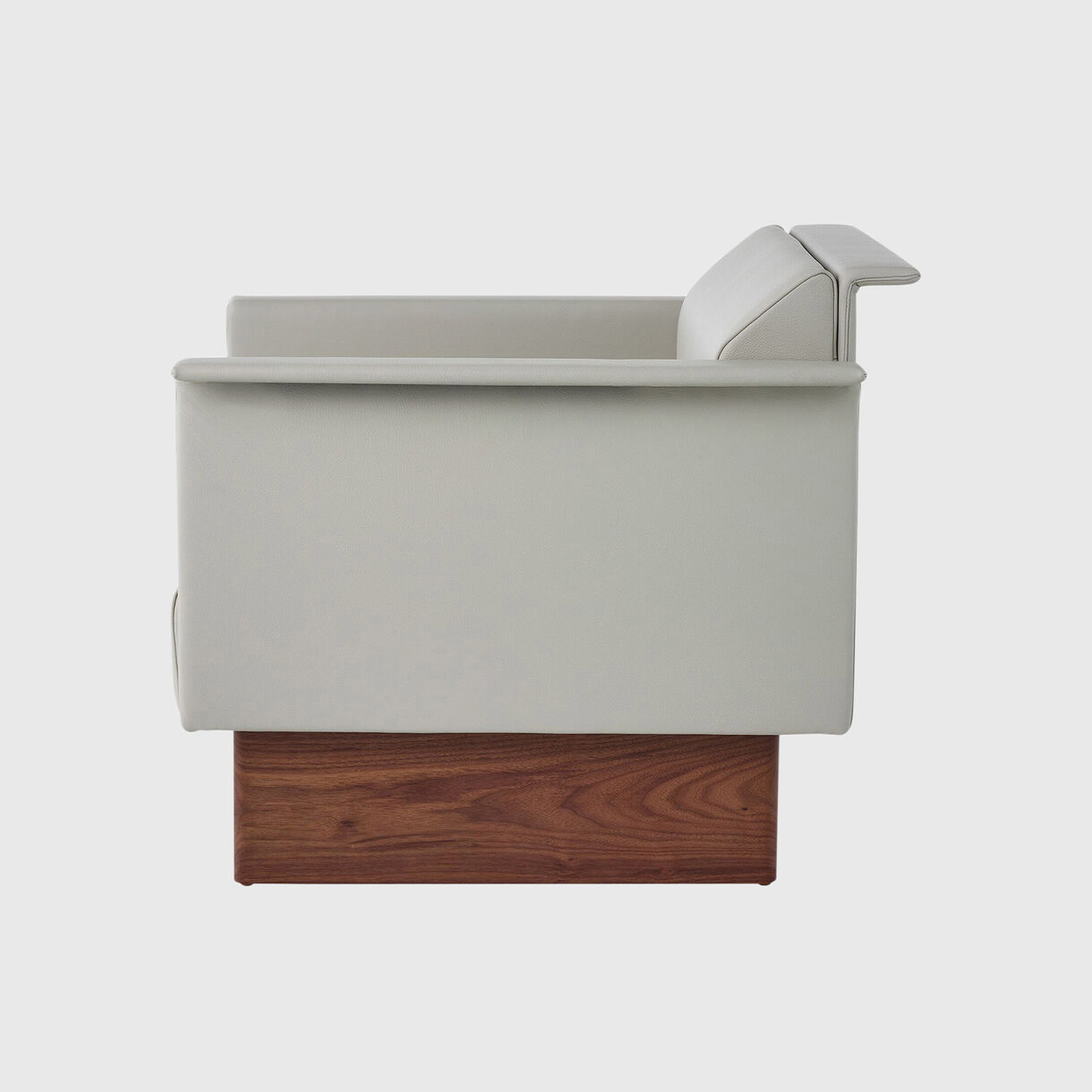 Mantle Club Chair, Wood Base, No Pillows, Bristol - Ash Grey