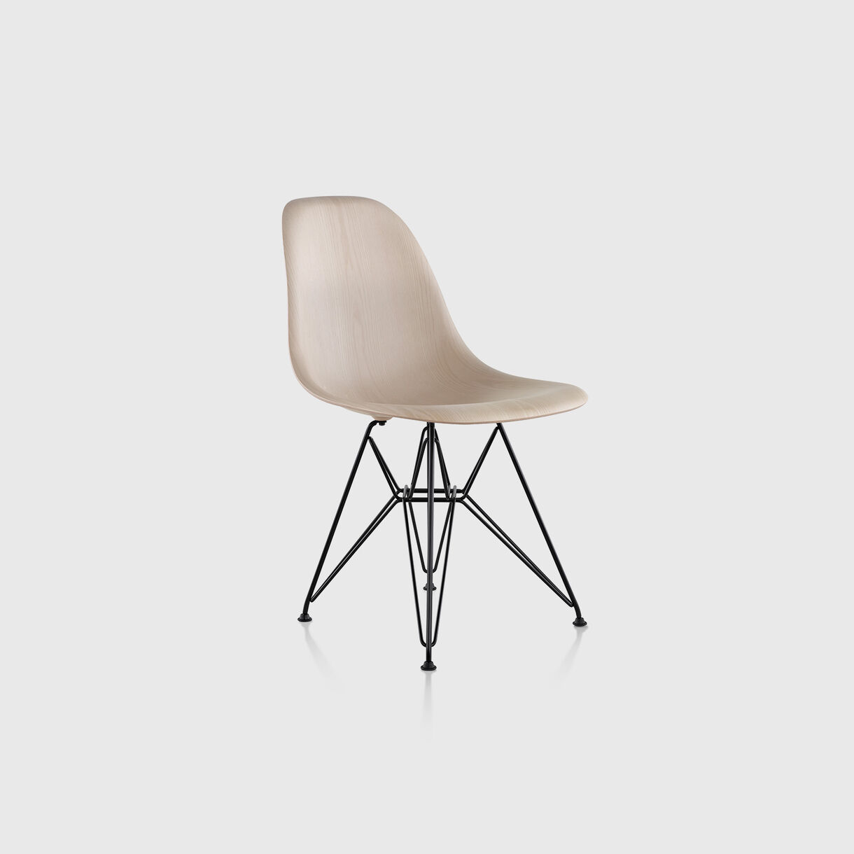 Eames Moulded Wood Side Chair, Wire Base