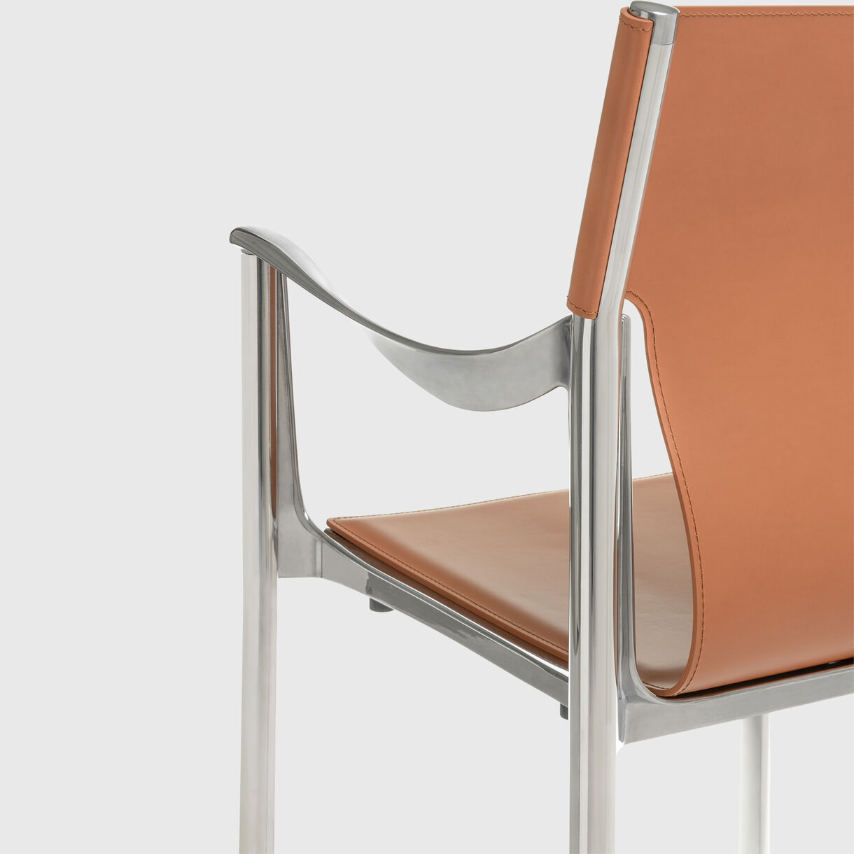 Venice Chair, Natural Leather & Polished Aluminium