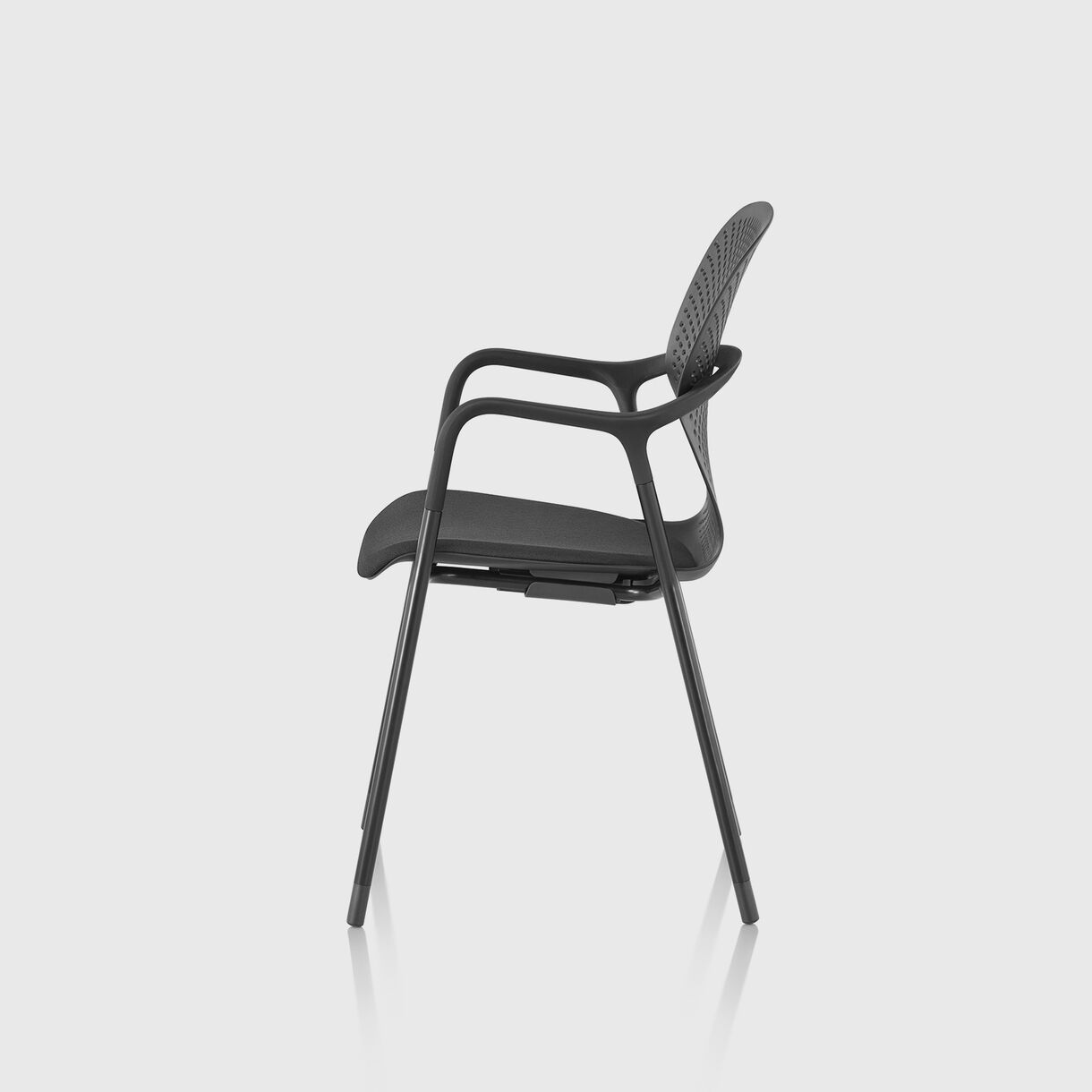 Keyn Chair, 4-Leg Base, Black & Hopsak Black
