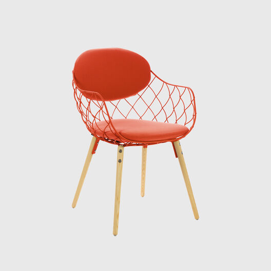 Pina Armchair, Wood Base