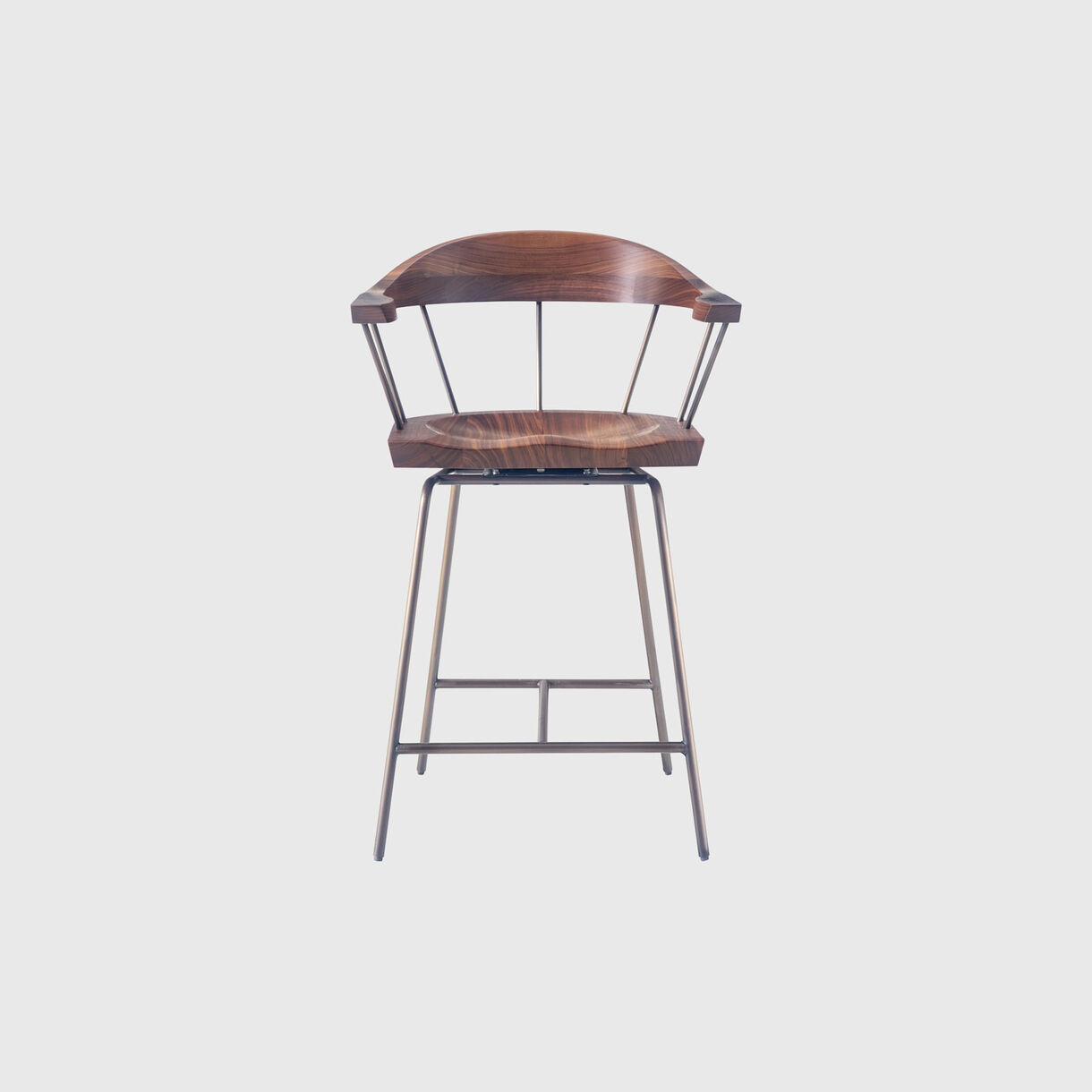 Spindle Counter Chair, Walnut, Bronze