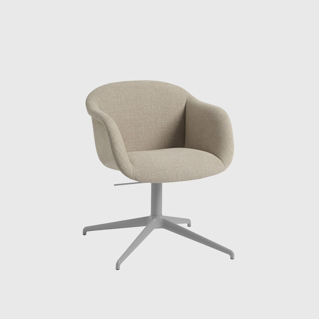 Fiber Soft Armchair Four Star Base, Ecriture Grey