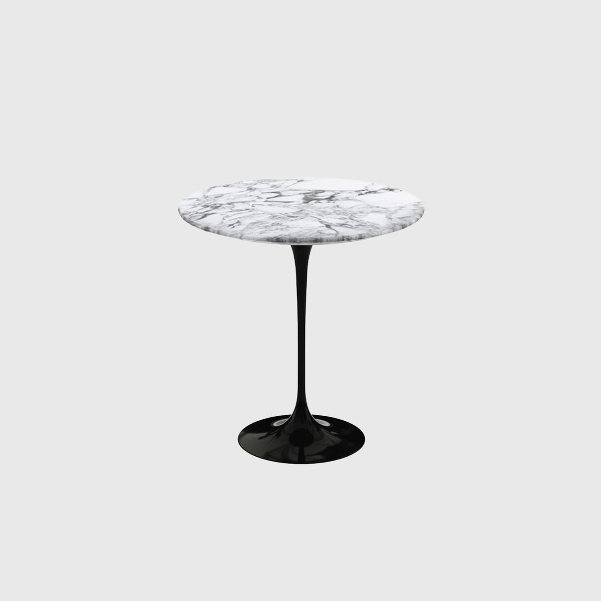 Saarinen Side Table, Arabescato Marble, Black Base