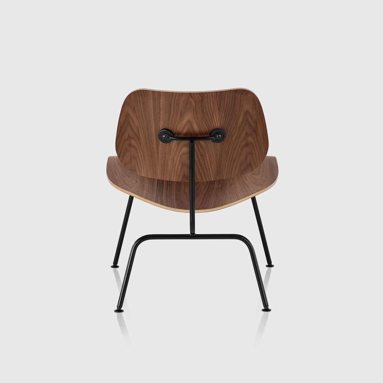 Eames Moulded Plywood Lounge Chair, Metal Base, Walnut & Black