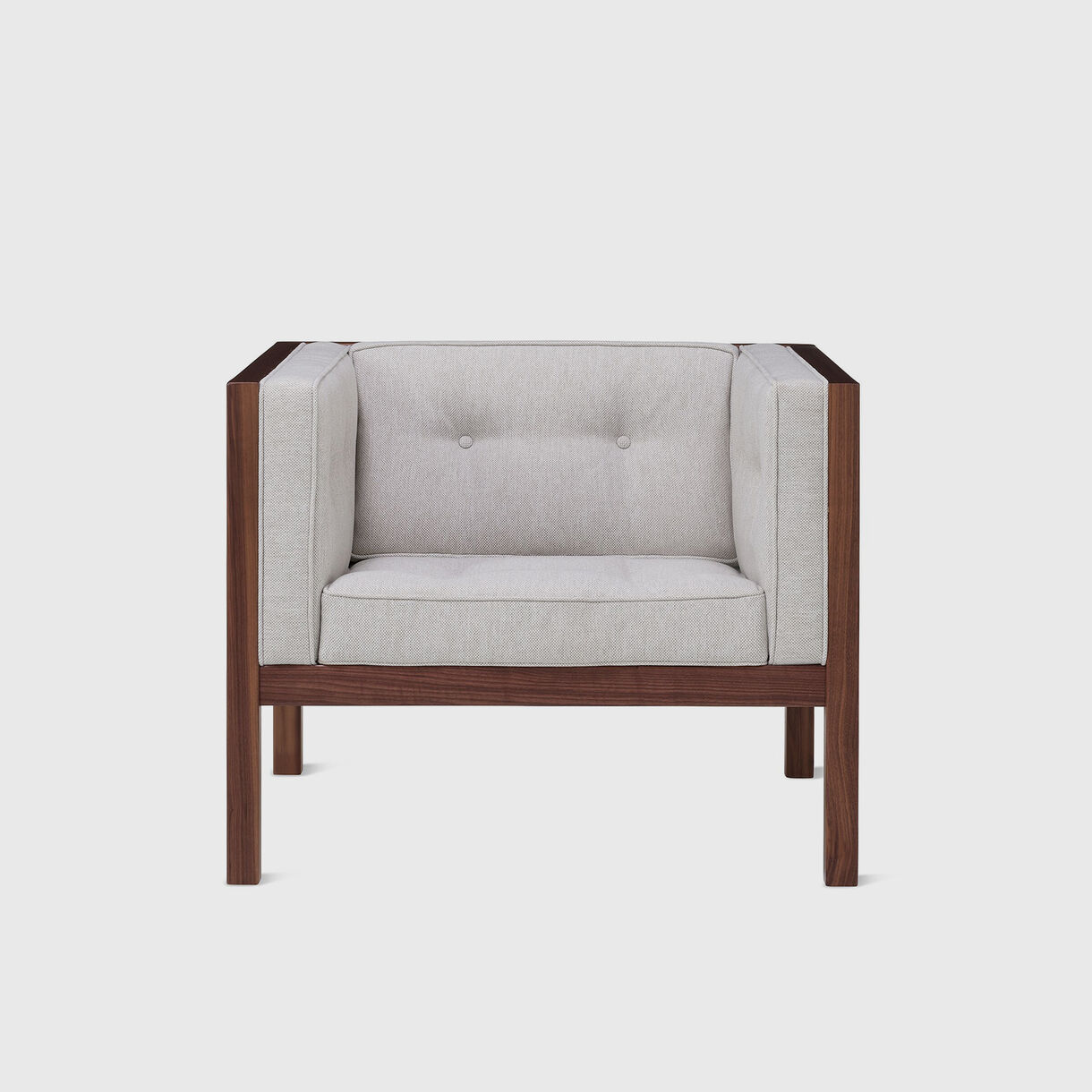Nelson Cube Armchair, Walnut & Mode Clavicle