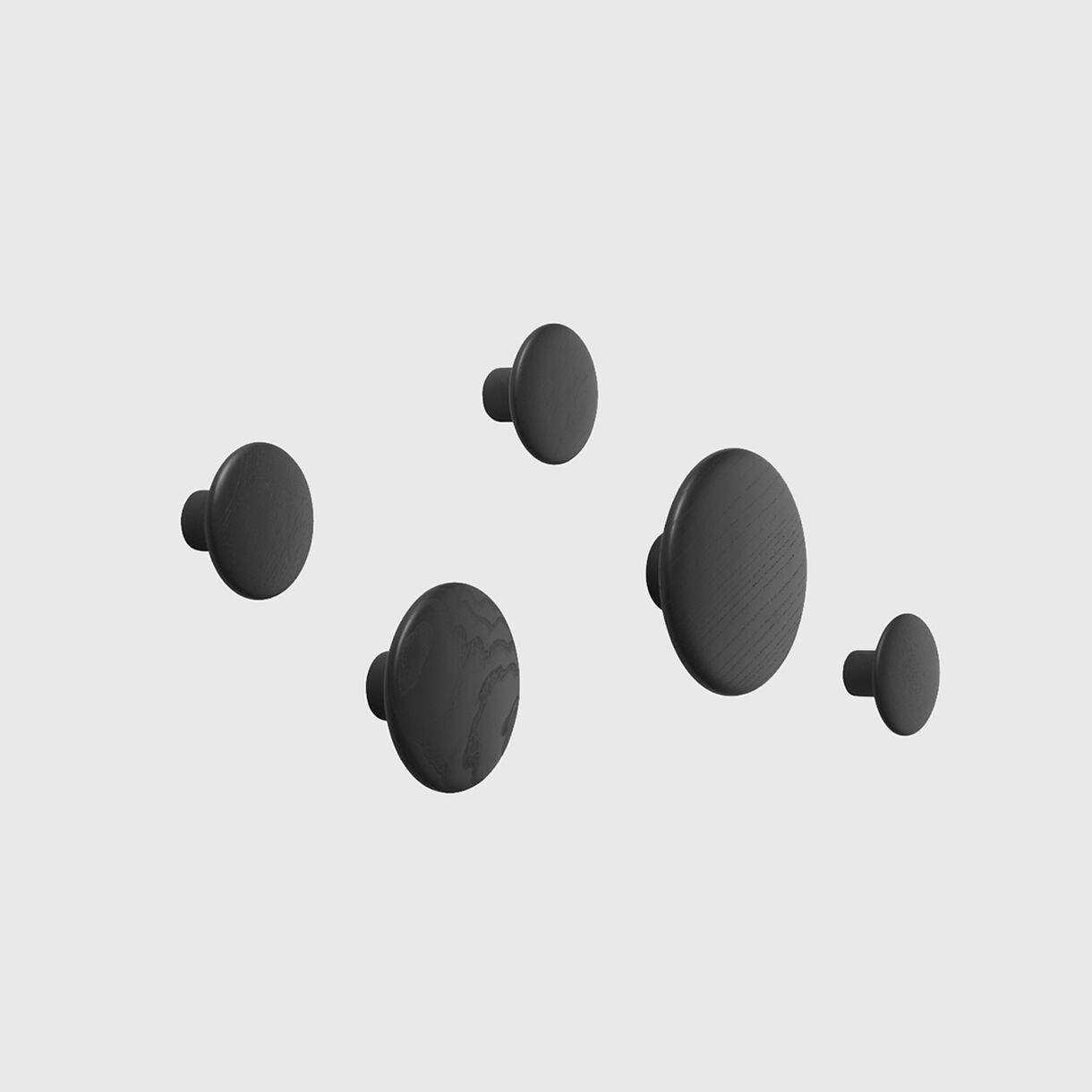 The Dots Wood Set of 5, Black
