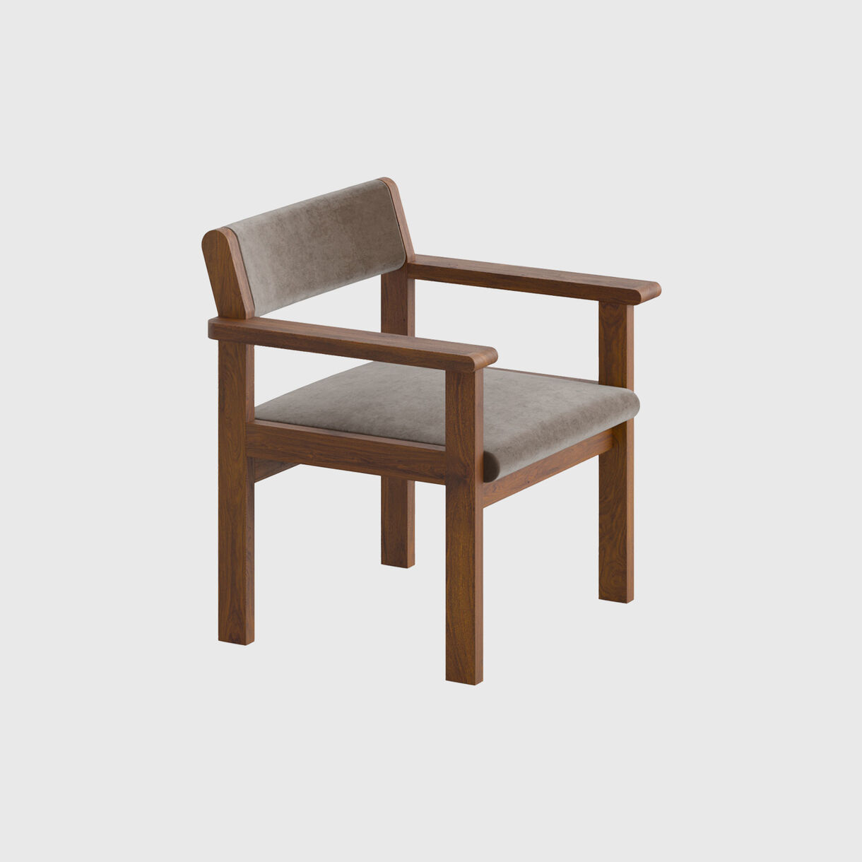 Alde Lounge Chair, Chocolate Brown Oak, Mocha Mohair