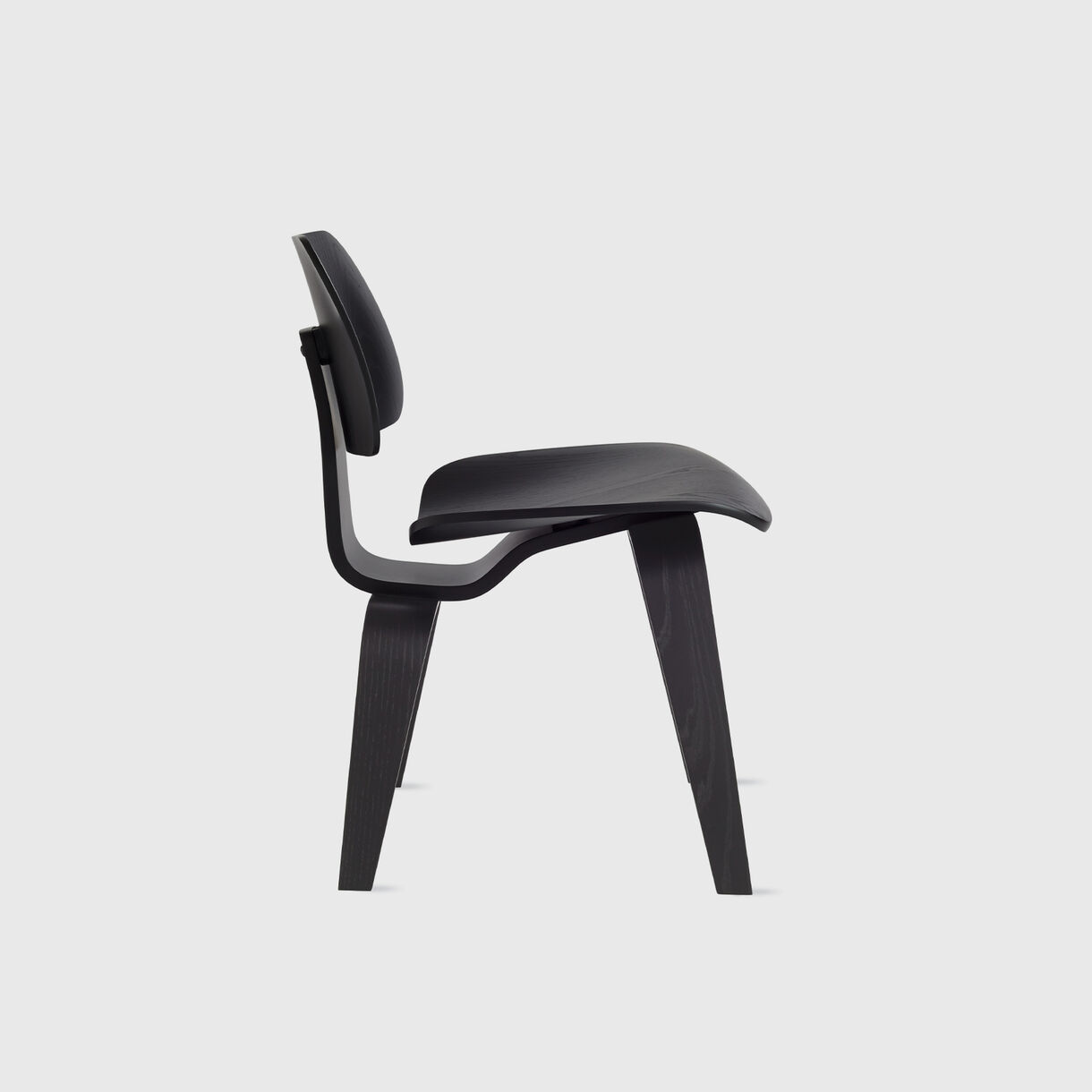 Eames Moulded Plywood Dining Chair, Wood Base, Ebony