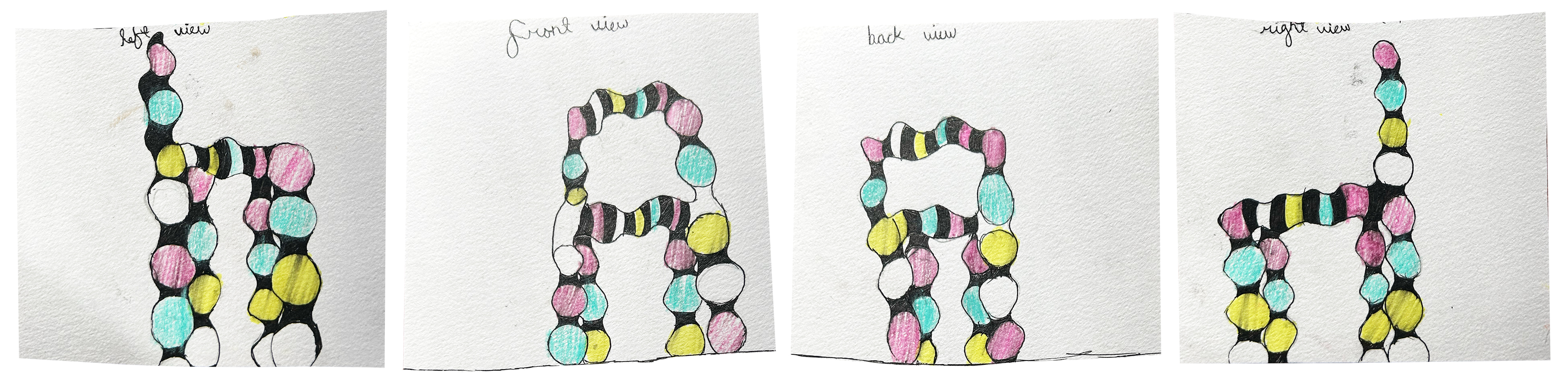 Colourful Blob Chair drawing by Arie L.