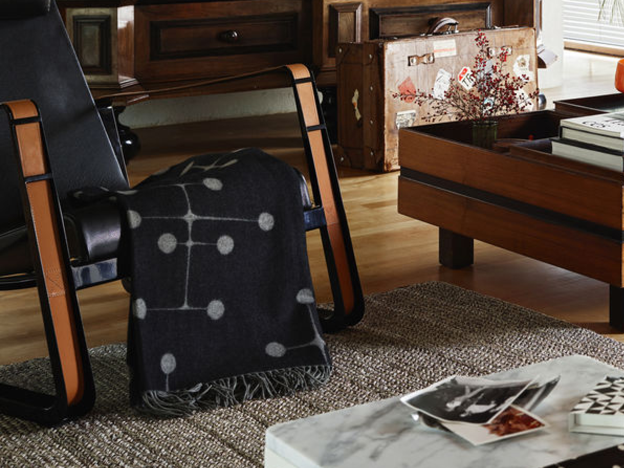 Eames Wool Throw in Black by Vitra