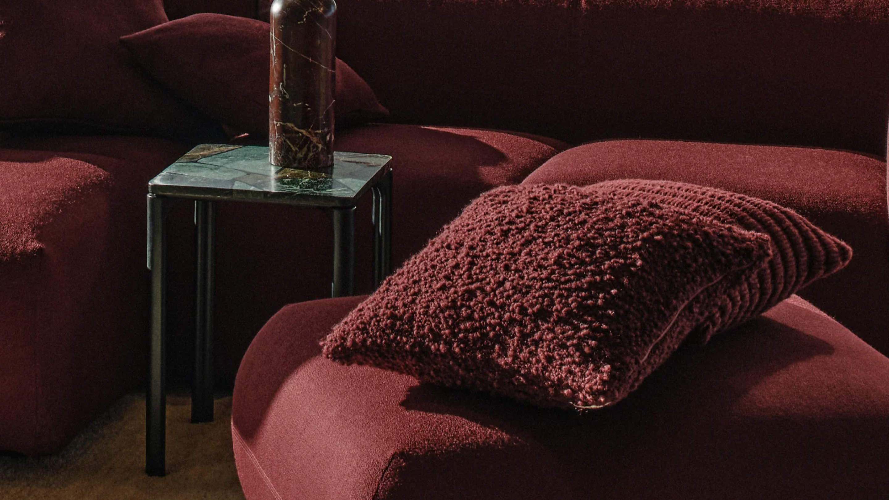 Bobble Cushion in Burgundy by Tom Dixon
