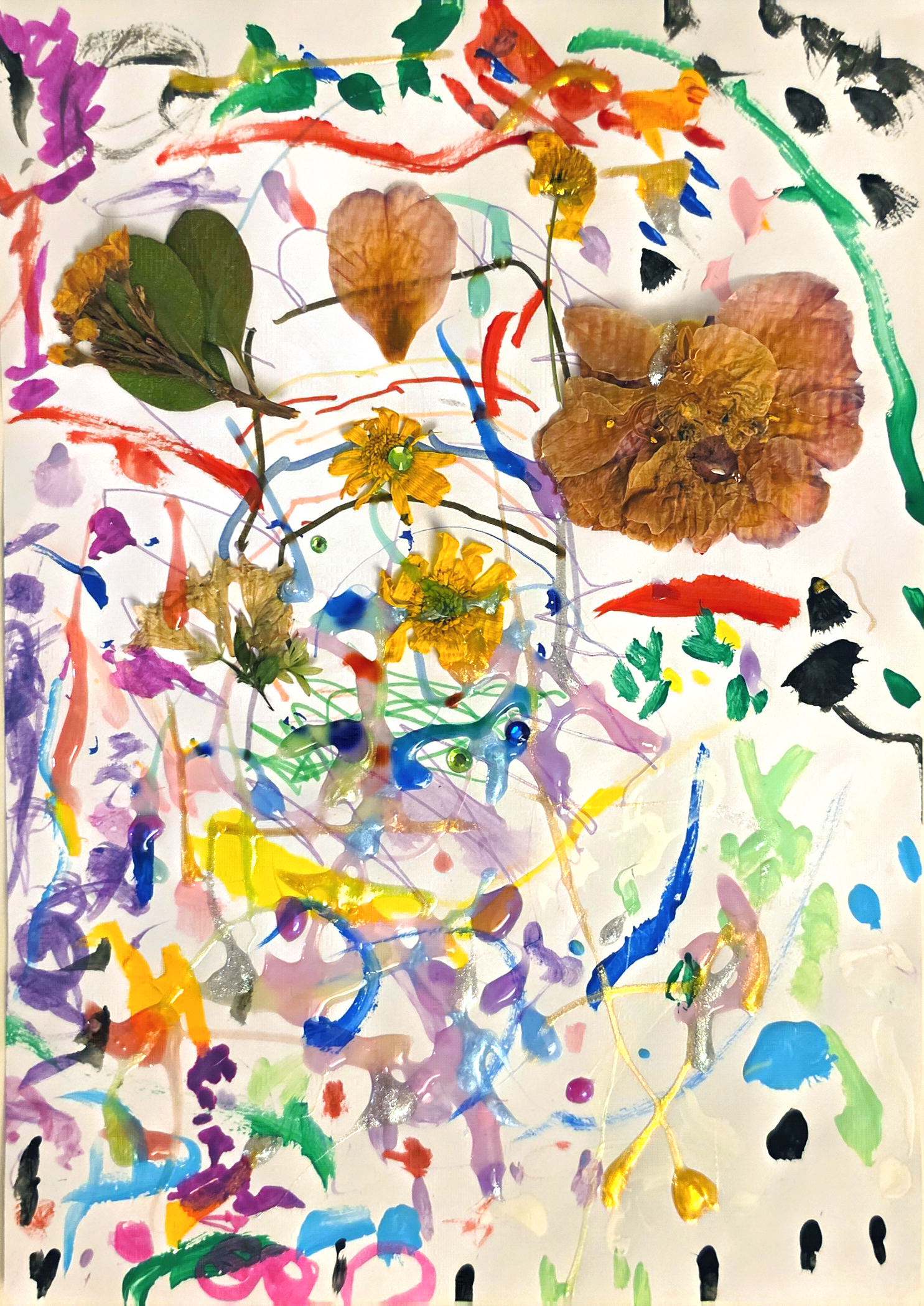 Flower Rainbow Glitter Light-Up Chair drawing by Vahla DC.