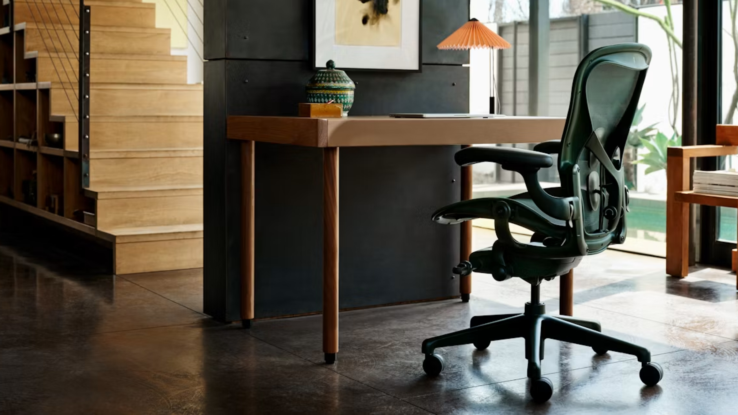 Herman Miller Aeron Chair detail with aluminium base